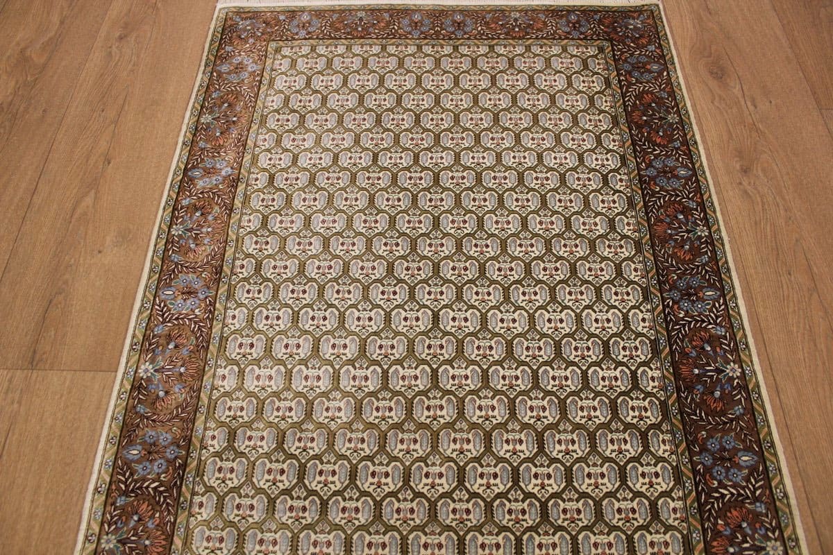 beiger-seidenteppich-ghom-122x81-cm-feingliedrig-handgeknupft-2 Qom Persian Rug — hand-knotted, Silk