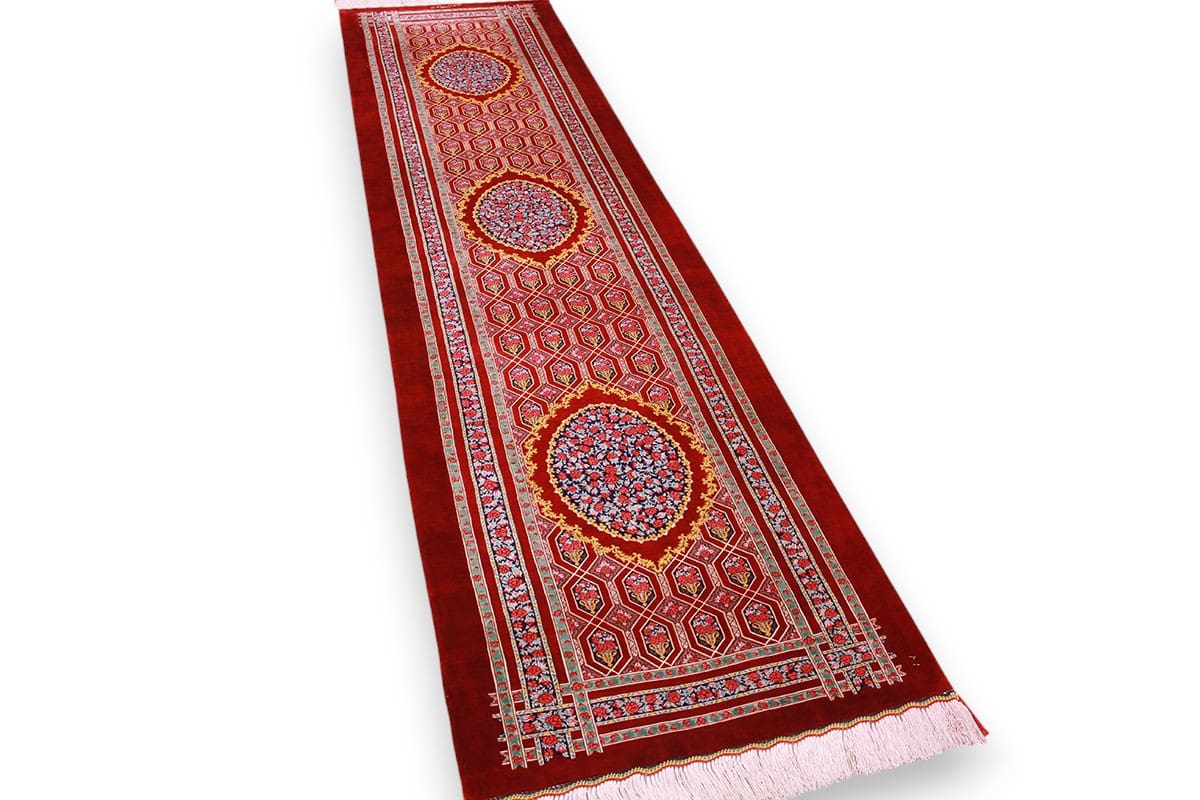 orientteppich-seidenteppich-laufer-ghom-310x81-cm-naturfarben-handgeknupft-9 Qom Persian Rug — handmade, Silk