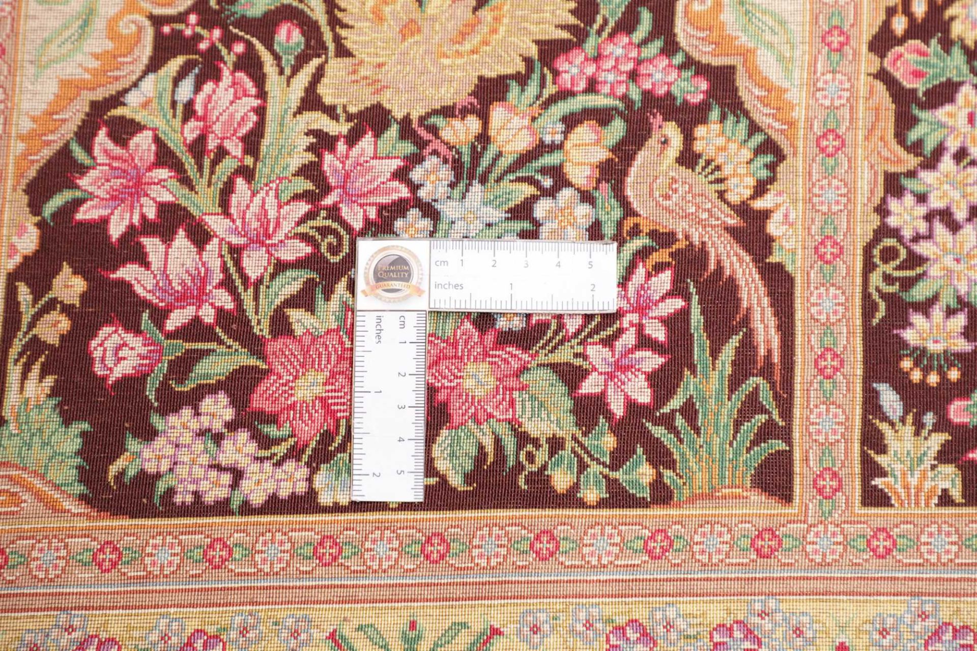 Qom Persian Rug 200 × 207 cm, Silk, hand-knotted