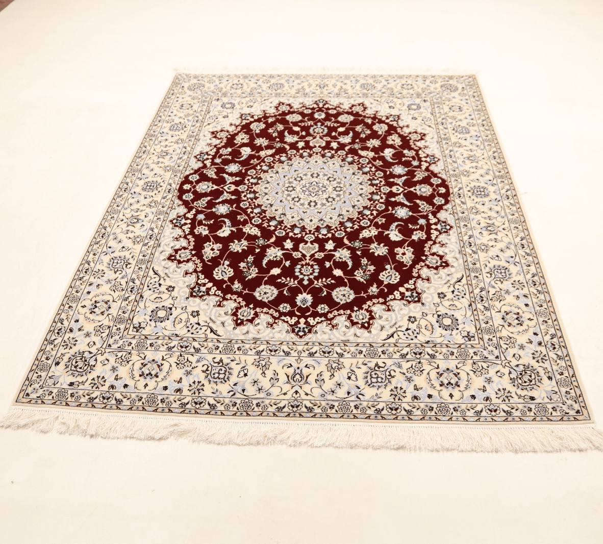 perserteppich-nain-6-la-202-x-159-cm-seide-handgeknupft-2 Nain Persian Rug — hand-knotted, 200 × 158 cm, Wool & Silk