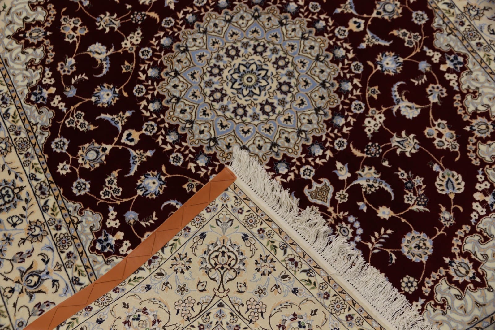 perserteppich-nain-6-la-202-x-159-cm-seide-handgeknupft-2 Nain Persian Rug — hand-knotted, 200 × 158 cm, Wool & Silk
