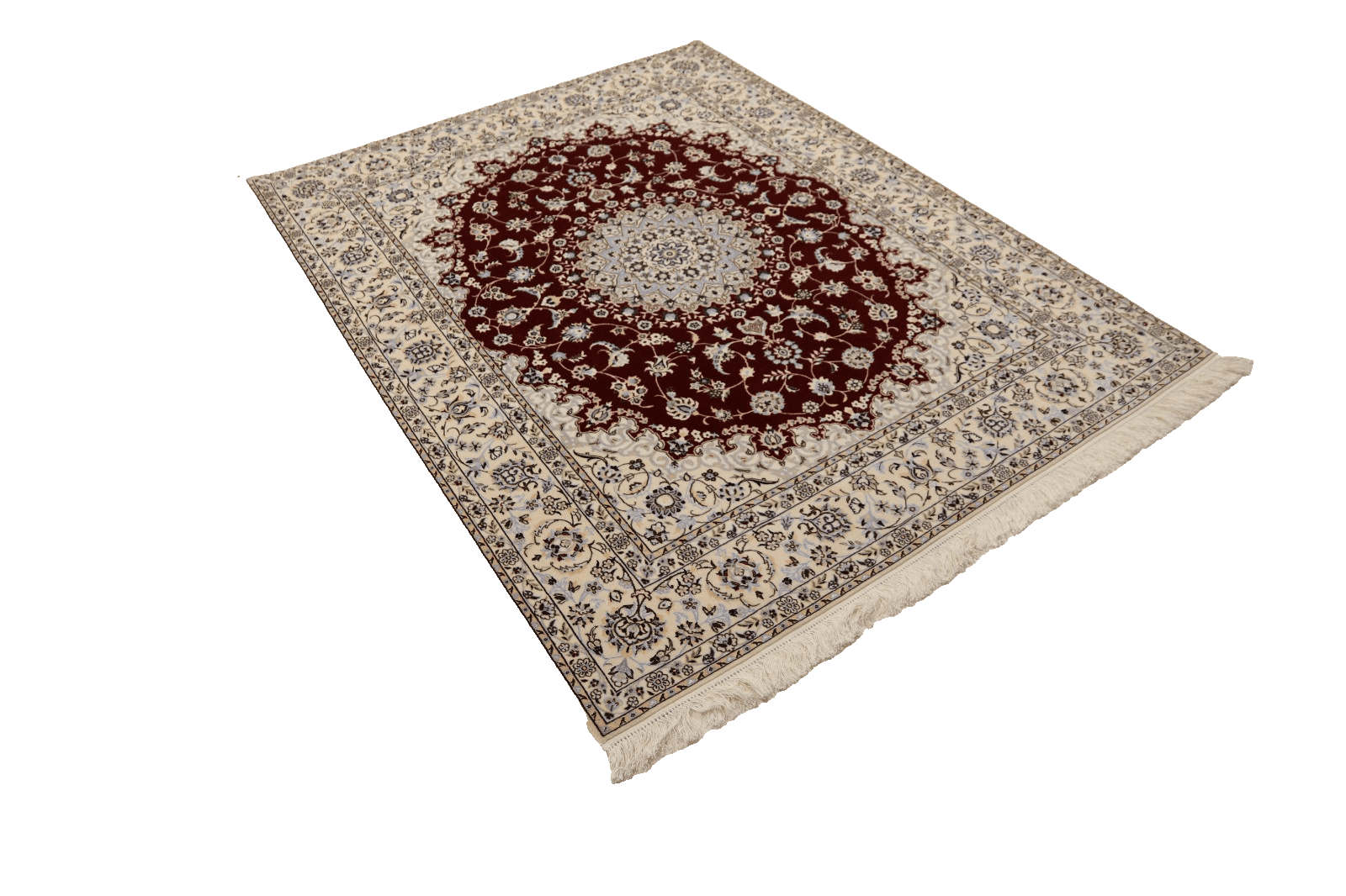 perserteppich-nain-6-la-202-x-159-cm-seide-handgeknupft-4 Nain Persian Rug — hand-knotted, 200 × 158 cm, Wool & Silk