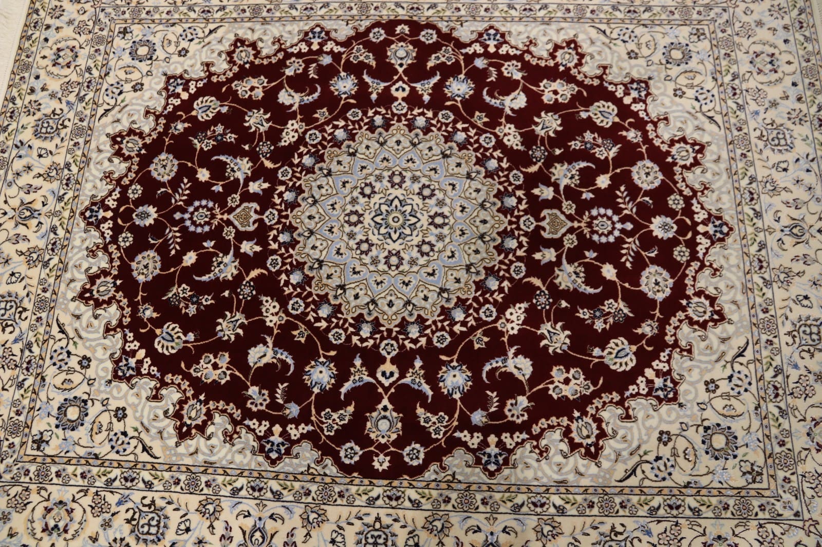 perserteppich-nain-6-la-202-x-159-cm-seide-handgeknupft-3 Nain Persian Rug — hand-knotted, 200 × 158 cm, Wool & Silk