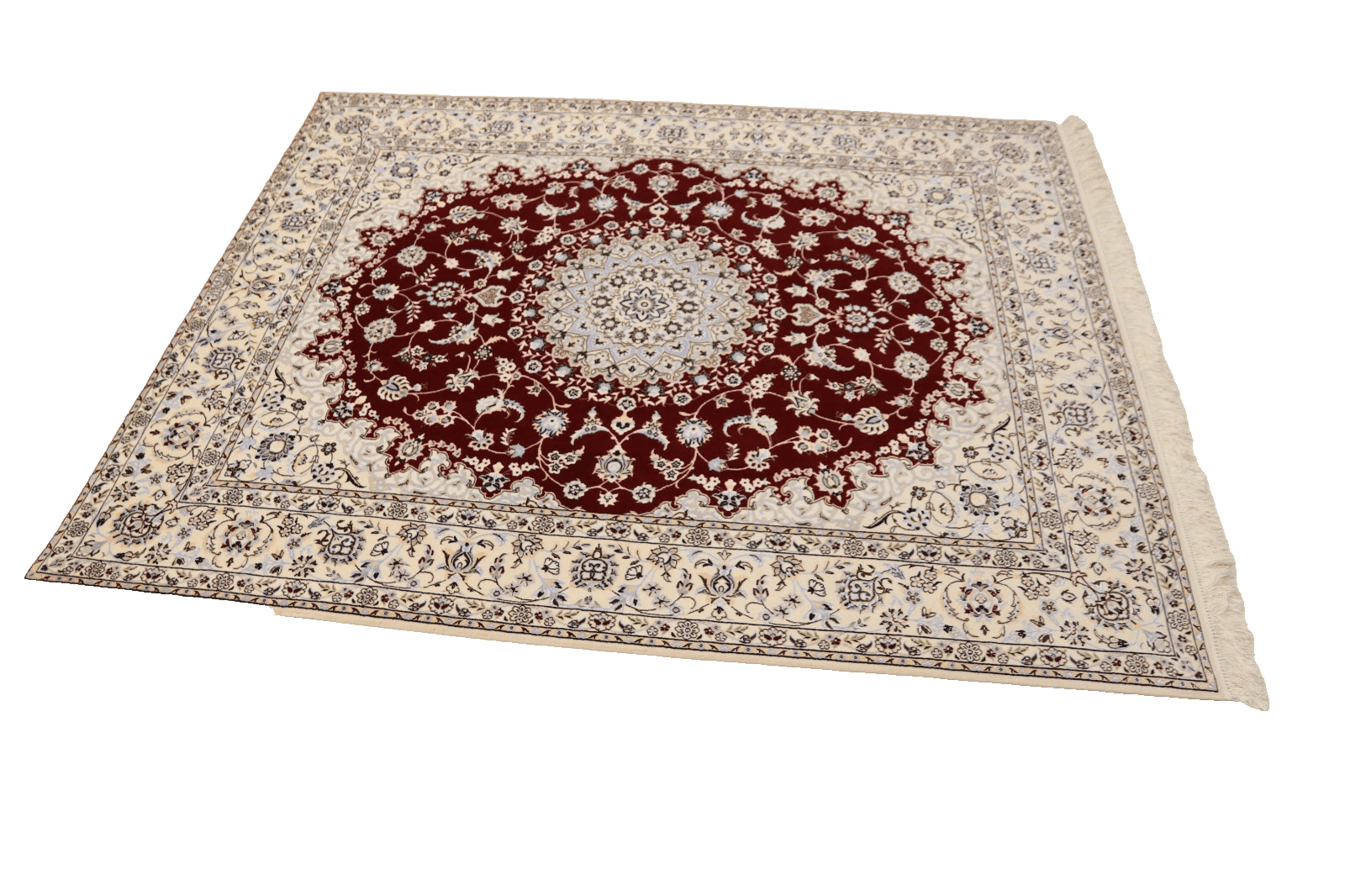 perserteppich-nain-6-la-202-x-159-cm-seide-handgeknupft-5 Nain Persian Rug — hand-knotted, 200 × 158 cm, Wool & Silk