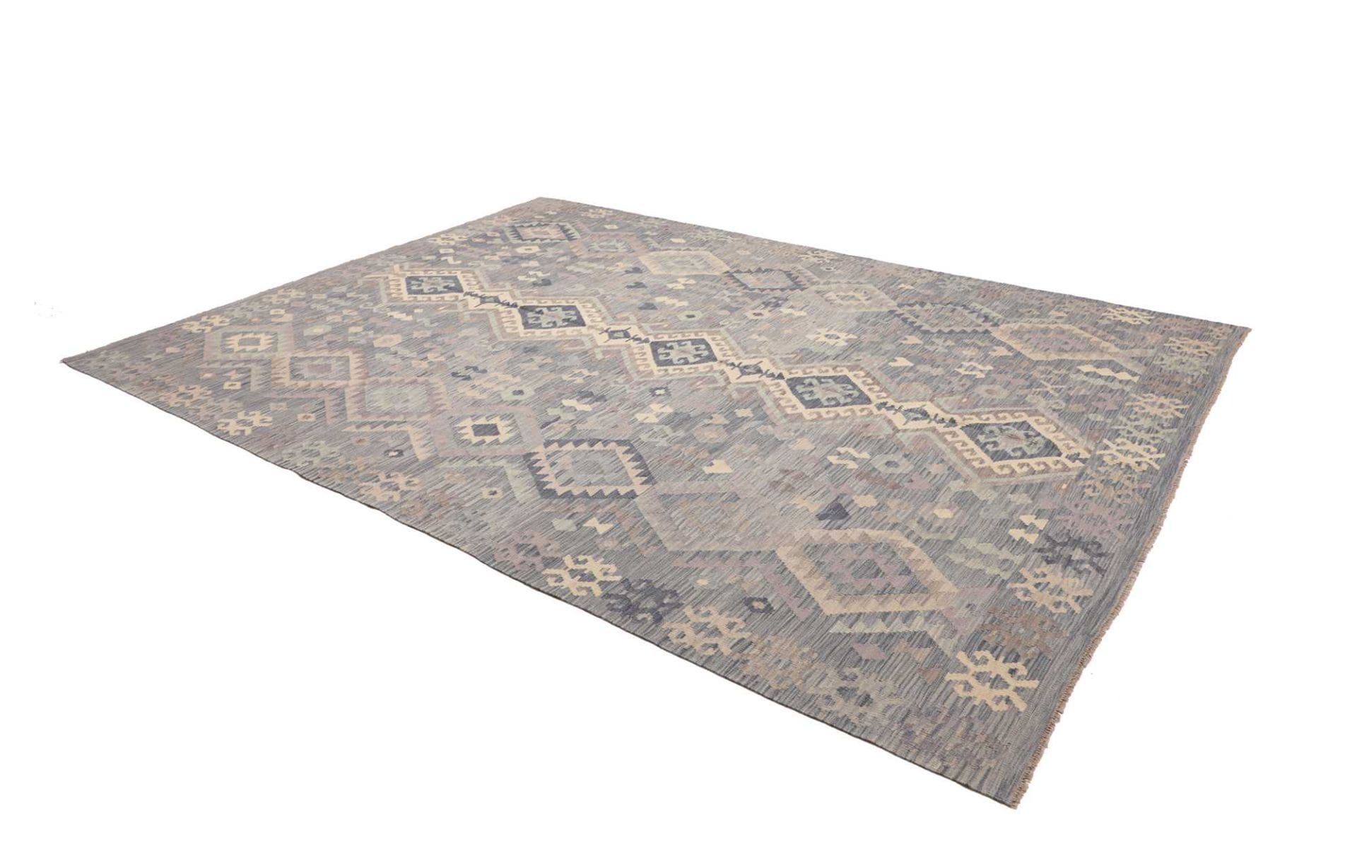 Hand-Woven Wool Kilim Pakistani Rug, 246 × 336 cm