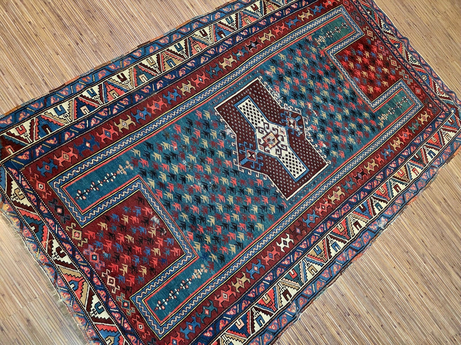 antiker-orientteppich-schirwan-184-x-117-cm-wolle-handgeknupft-1 Geometrisch Oriental Rug — hand-knotted, 180 × 120 cm, Wool