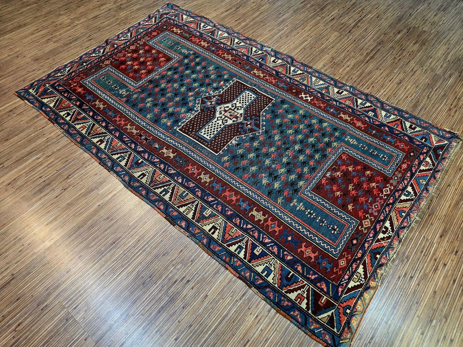 antiker-orientteppich-schirwan-184-x-117-cm-wolle-handgeknupft-3 Geometrisch Oriental Rug — hand-knotted, 180 × 120 cm, Wool