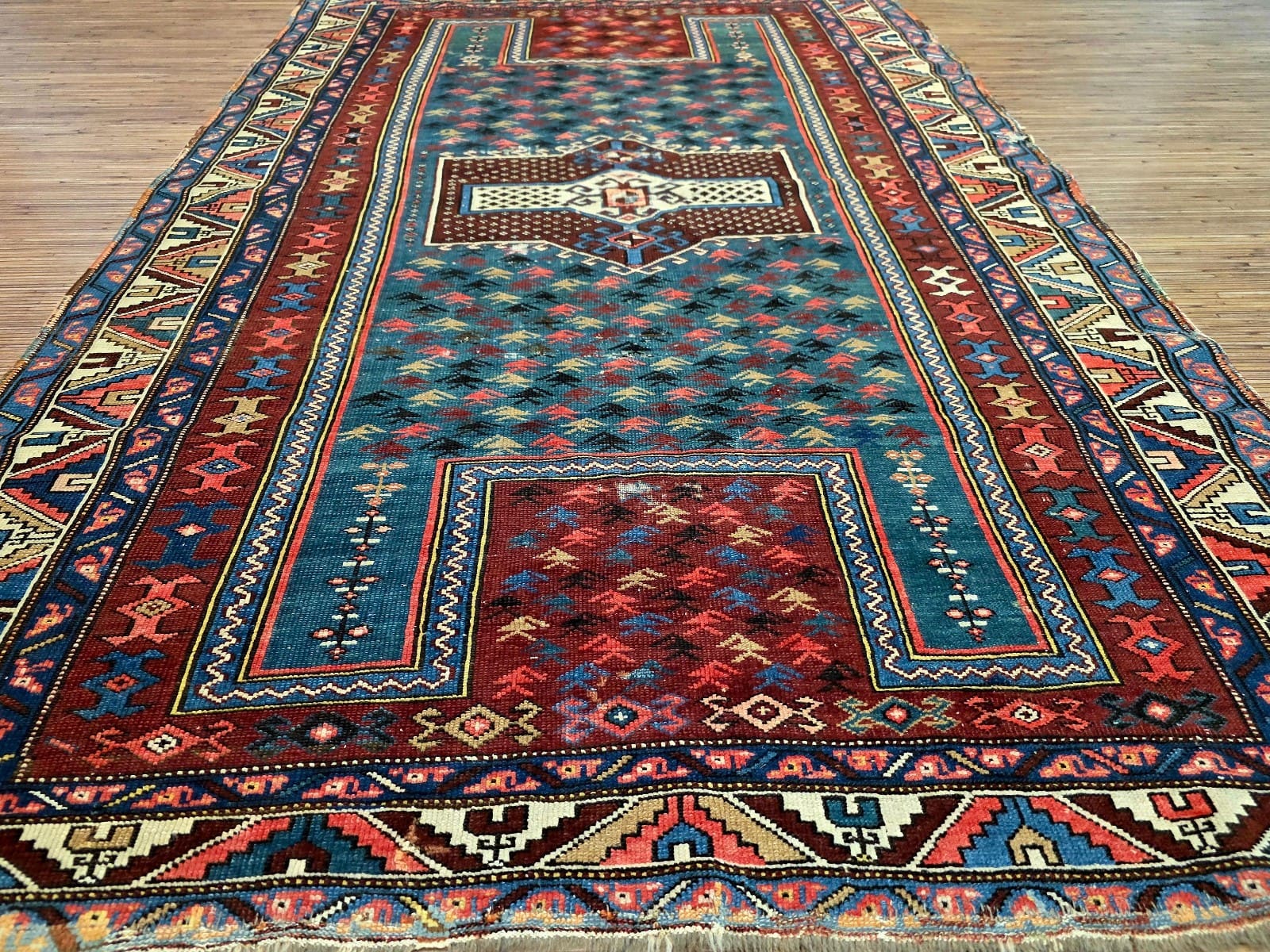 antiker-orientteppich-schirwan-184-x-117-cm-wolle-handgeknupft-4 Geometrisch Oriental Rug — hand-knotted, 180 × 120 cm, Wool