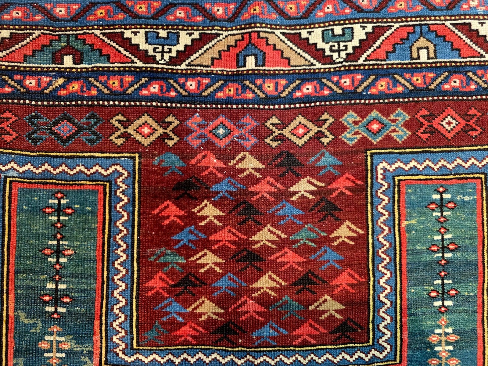 antiker-orientteppich-schirwan-184-x-117-cm-wolle-handgeknupft-7 Geometrisch Oriental Rug — hand-knotted, 180 × 120 cm, Wool