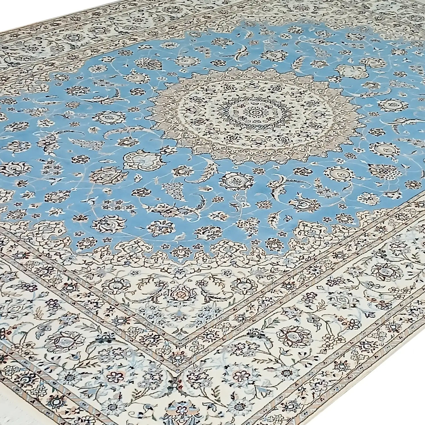 Nain Persian Rug 254 × 354 cm, Wool & Silk, hand-knotted