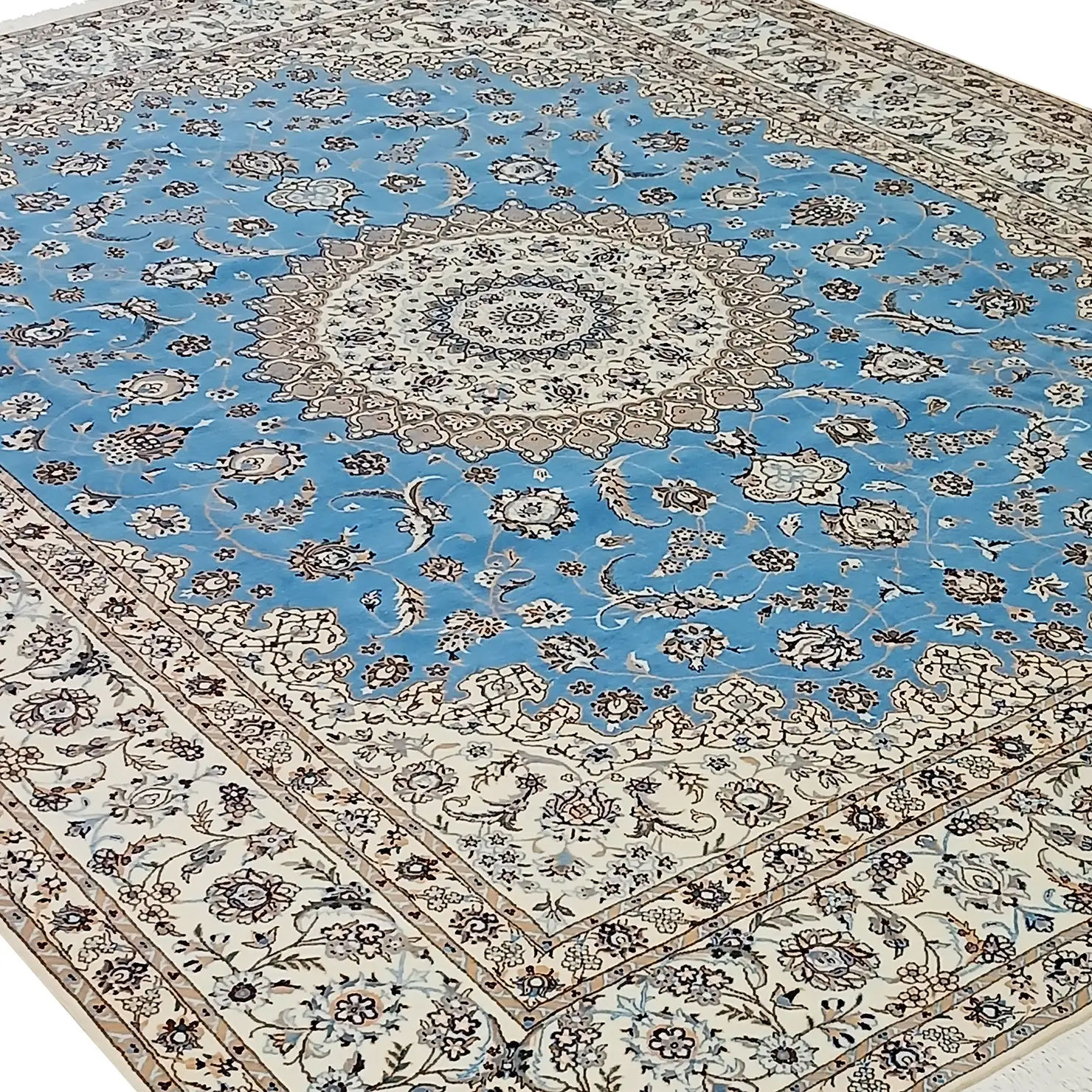 Nain Persian Rug 254 × 354 cm, Wool & Silk, hand-knotted