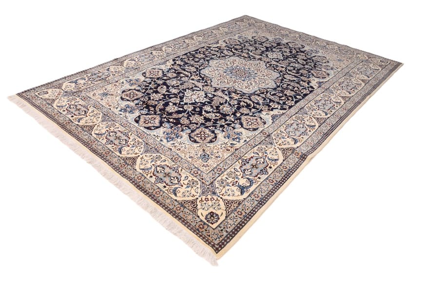 Hand-Knotted Wool & Silk Nain Persian Rug, 365 × 248 cm