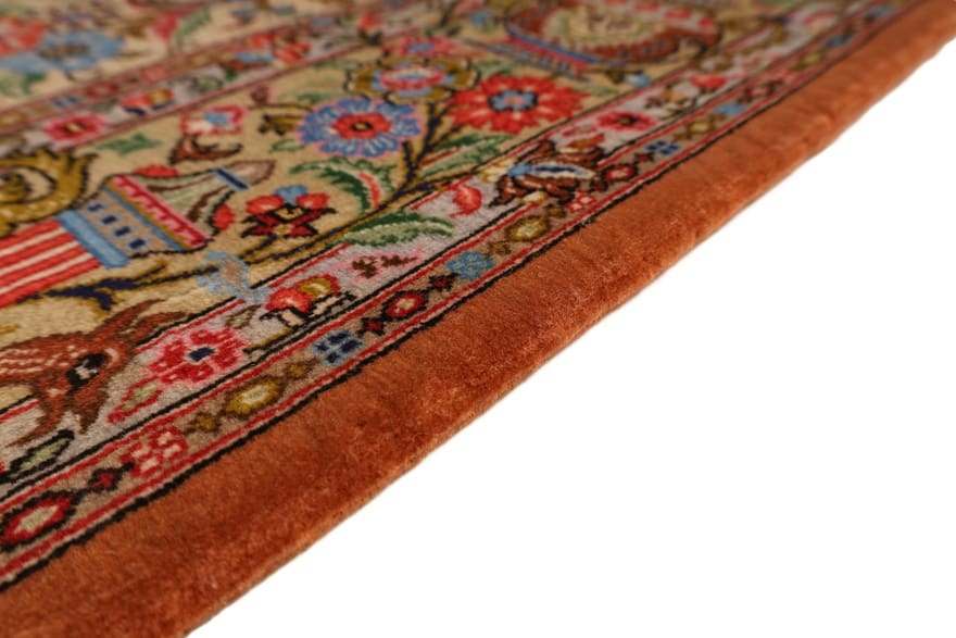 Hand-Knotted Silk Qom Persian Rug, 158 × 100 cm