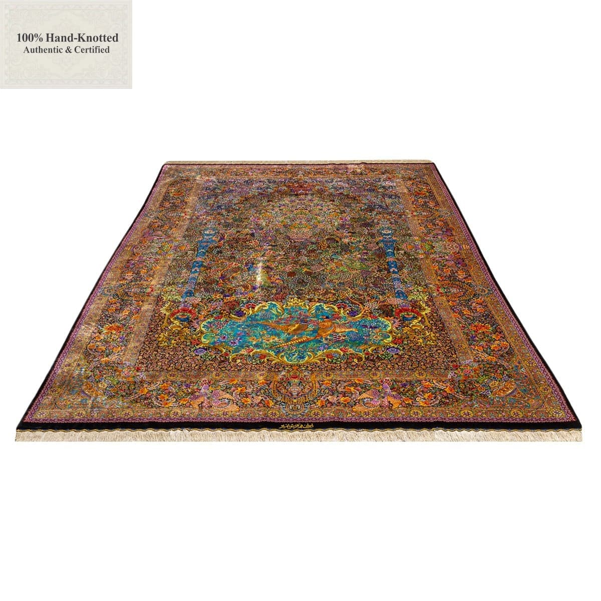 Qom Persian Rug 300 × 200 cm, Silk, hand-knotted
