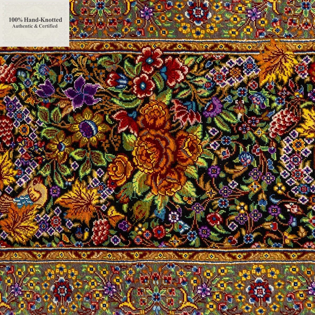 Qom Persian Rug 300 × 200 cm, Silk, hand-knotted