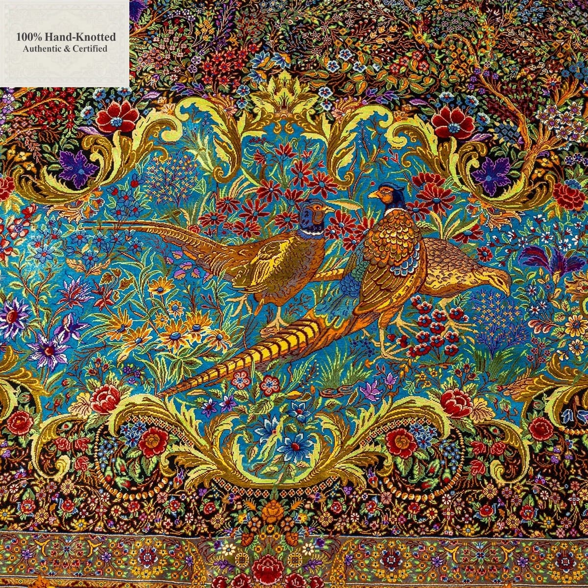 Qom Persian Rug 300 × 200 cm, Silk, hand-knotted