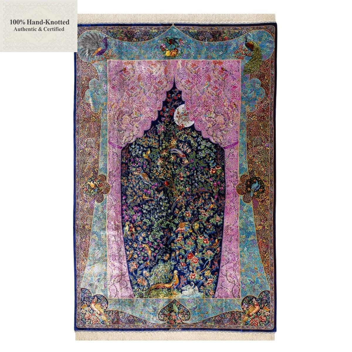 perserteppich-qum-600-x-400-cm-seide-handgeknupft-nachtlandschaft-2 Qom Persian Rug — hand-knotted, 300 × 200 cm, Silk