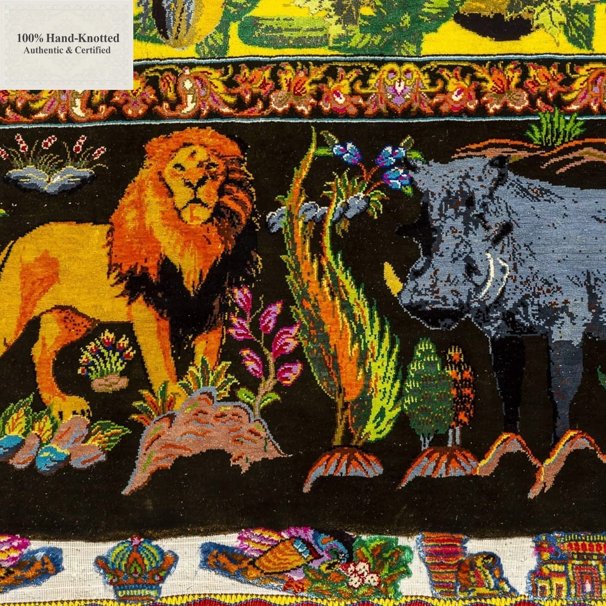 Hand-Knotted Silk Qom Persian Rug, 135 × 200 cm