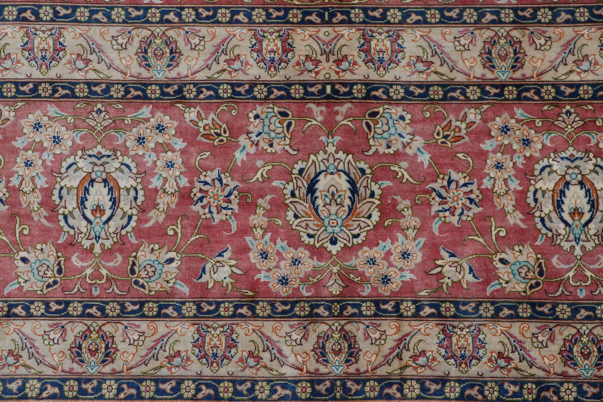 Hand-Knotted Silk Qom Persian Rug, 296 × 393 cm