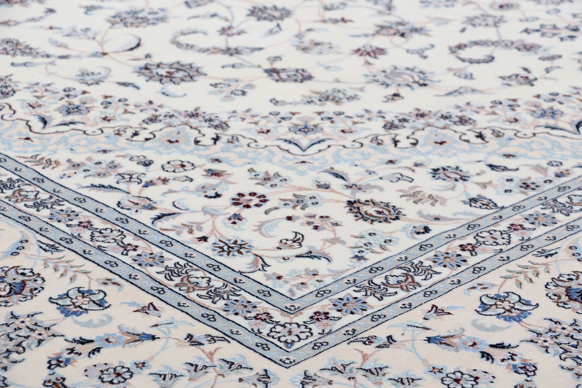 Hand-Knotted Wool & Silk Nain Persian Rug, 300 × 410 cm
