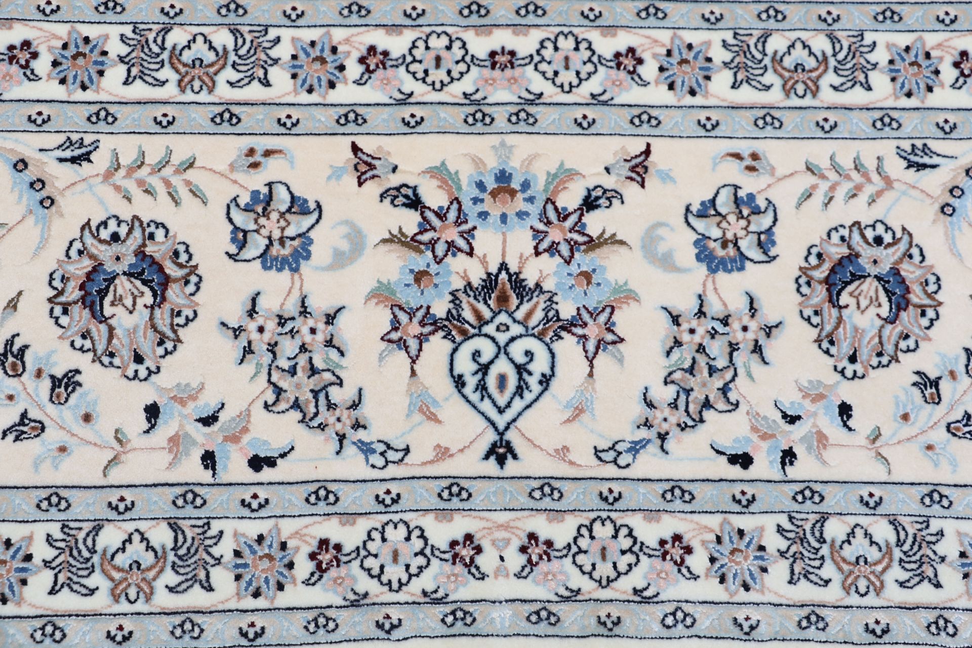 Hand-Knotted Wool & Silk Nain Persian Rug, 300 × 410 cm