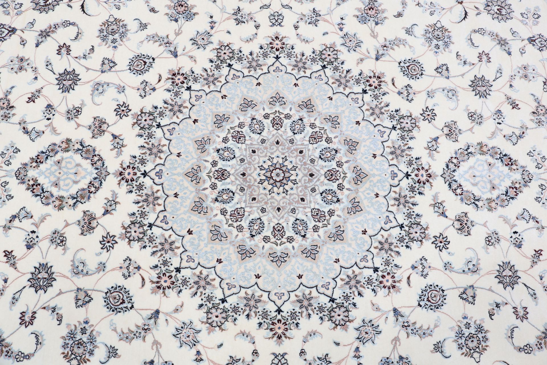 Hand-Knotted Wool & Silk Nain Persian Rug, 300 × 410 cm