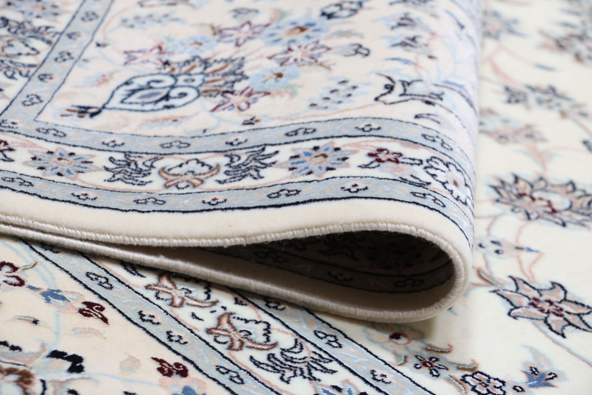 Hand-Knotted Wool & Silk Nain Persian Rug, 300 × 410 cm