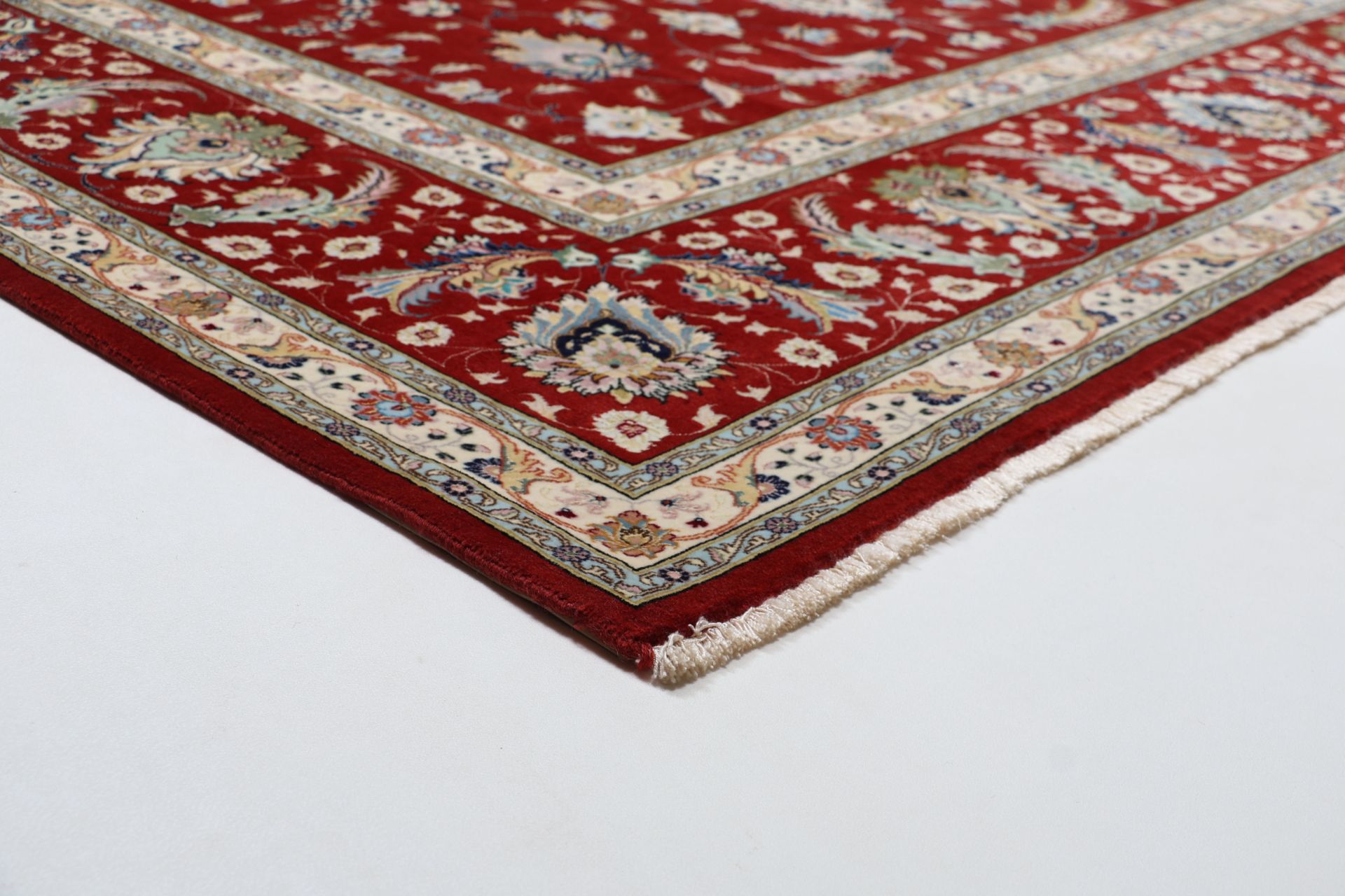 Hand-Knotted Wool & Silk Tabriz Persian Rug, 305 × 414 cm
