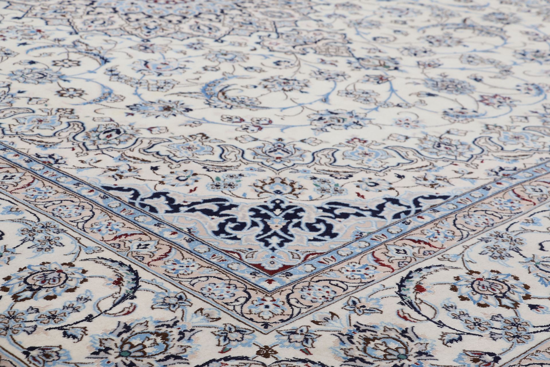 Hand-Knotted Wool & Silk Nain Persian Rug, 315 × 398 cm