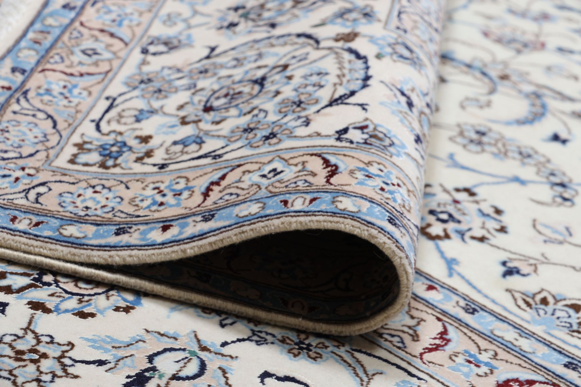 Hand-Knotted Wool & Silk Nain Persian Rug, 315 × 398 cm
