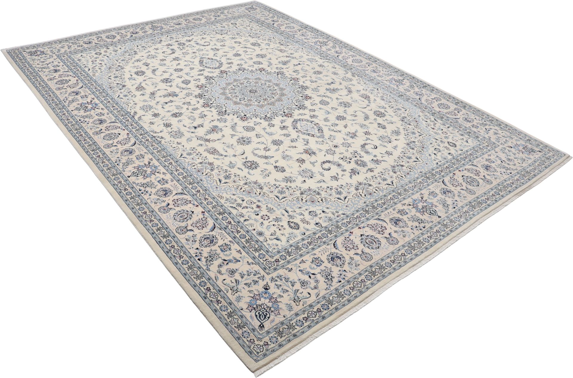 Nain Persian Rug 300 × 410 cm, Wool & Silk, hand-knotted
