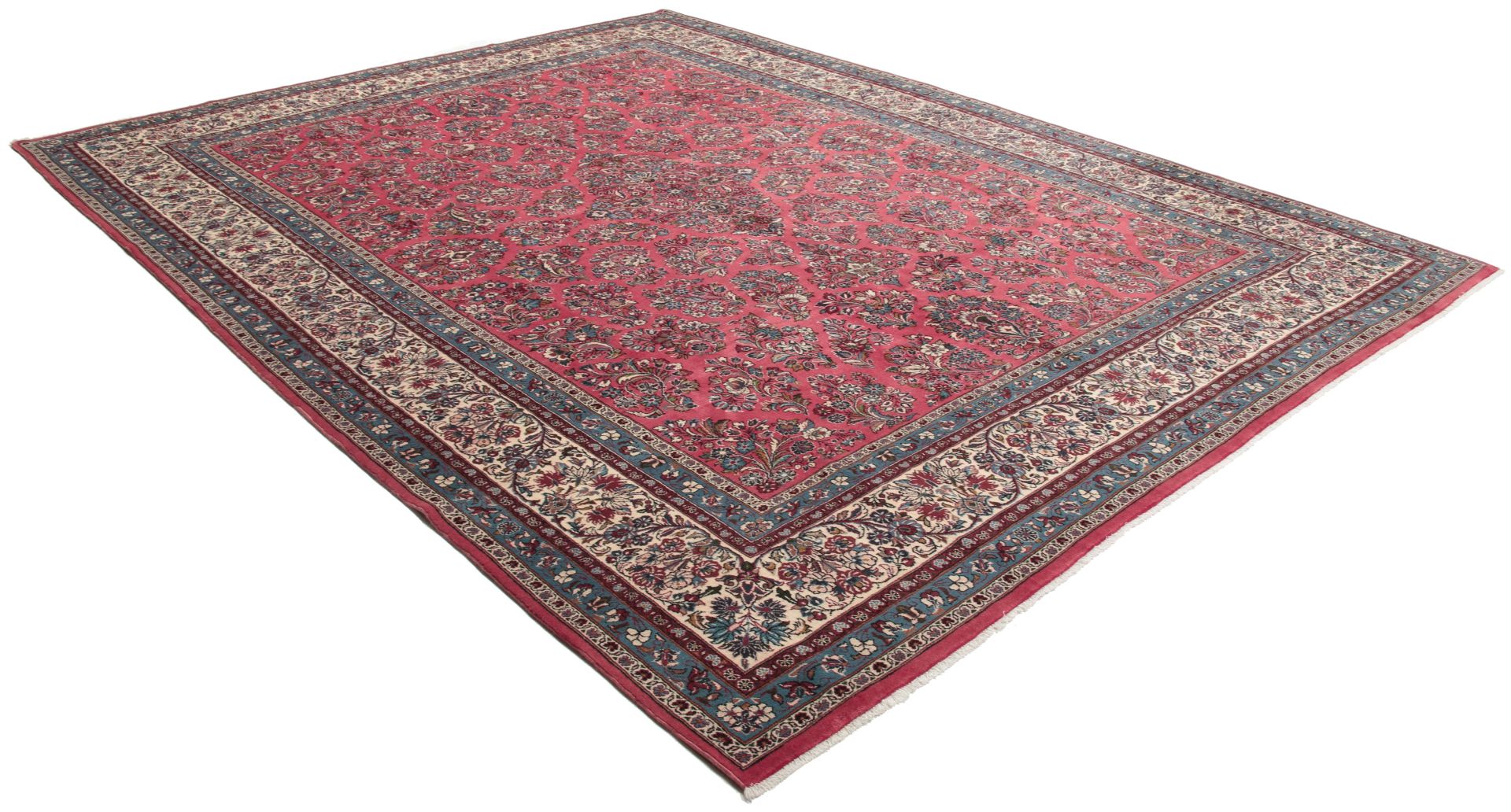 Hand-Knotted Wool Sarouk Persian Rug, 305 × 400 cm