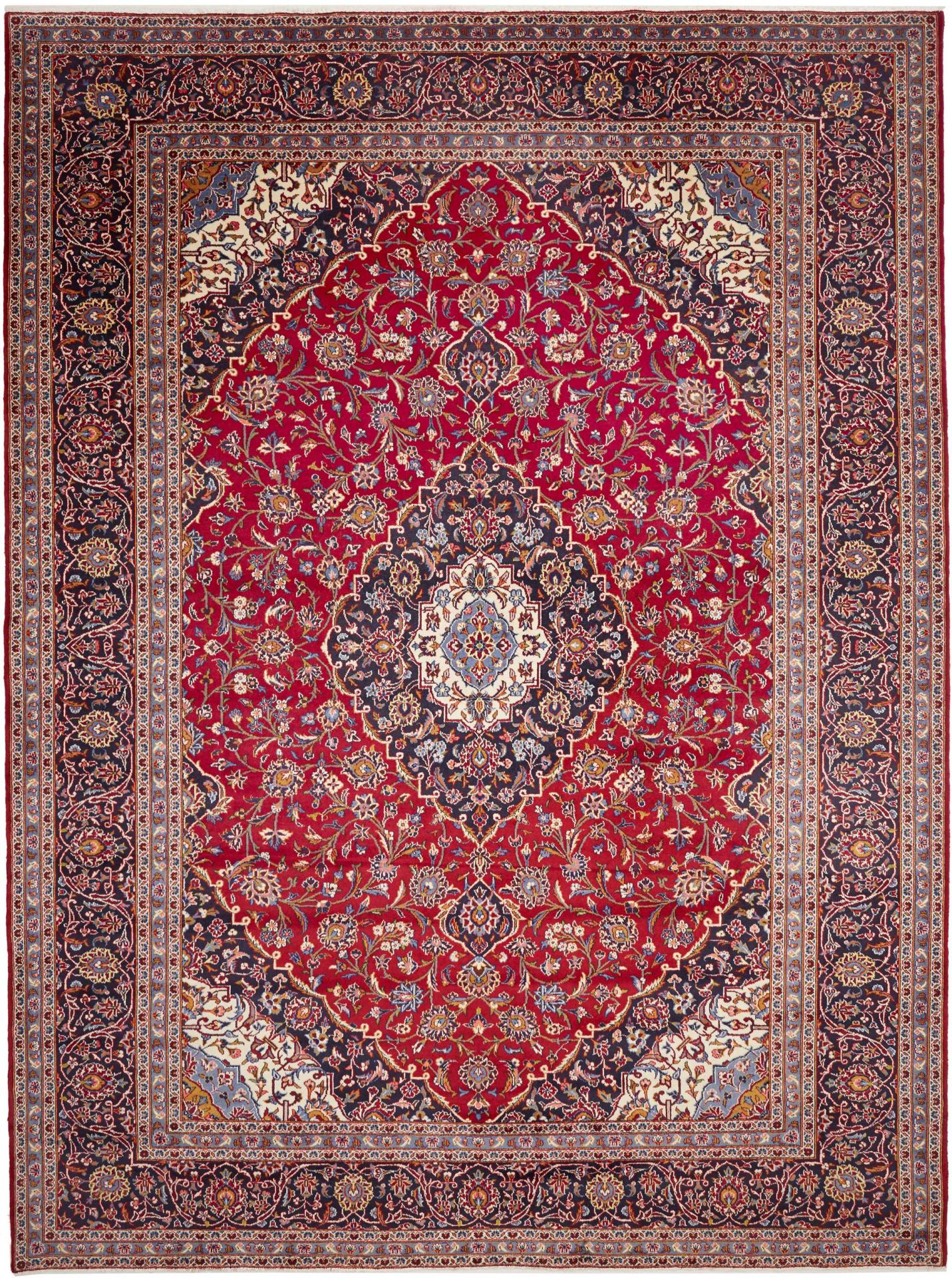 Kashan Persian Rug — hand-knotted, 303 × 404 cm, Wool