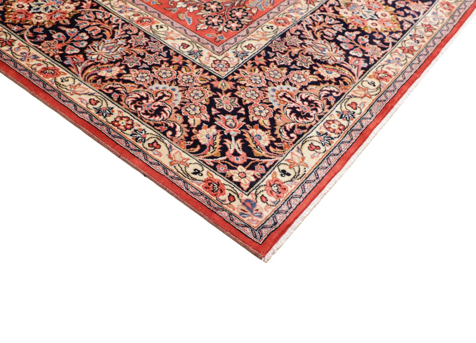 Hand-Knotted Wool Sarouk Persian Rug, 284 × 397 cm