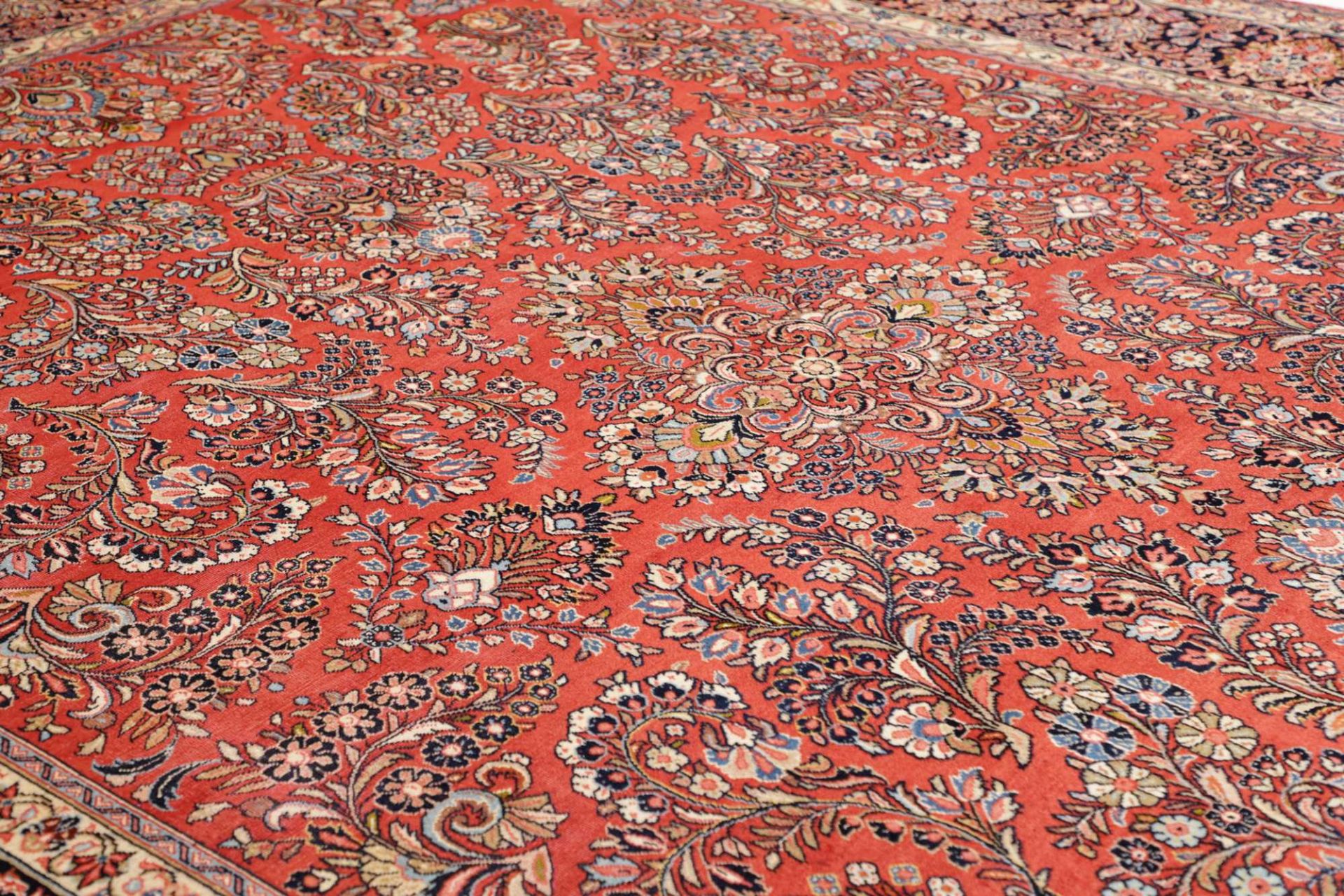 Hand-Knotted Wool Sarouk Persian Rug, 284 × 397 cm