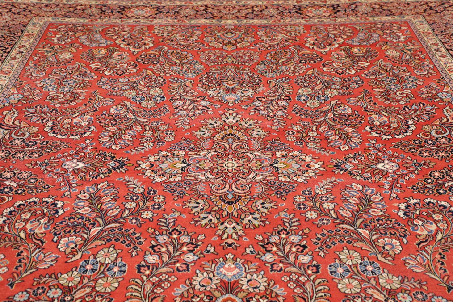 Hand-Knotted Wool Sarouk Persian Rug, 284 × 397 cm