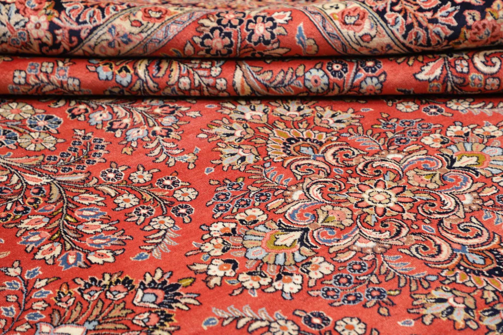 Hand-Knotted Wool Sarouk Persian Rug, 284 × 397 cm