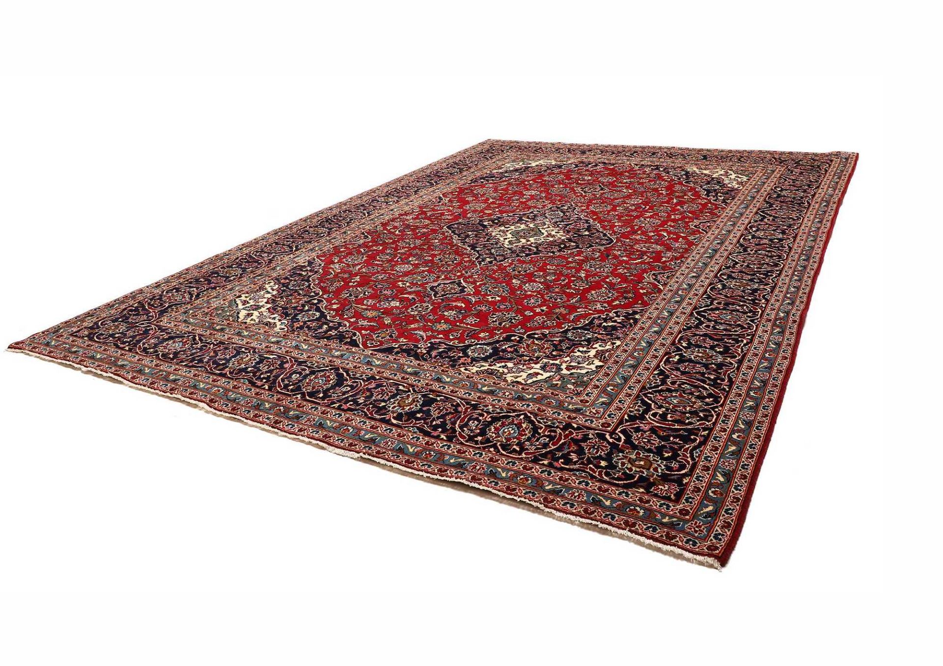 Hand-Knotted Wool Kashan Persian Rug, 296 × 407 cm