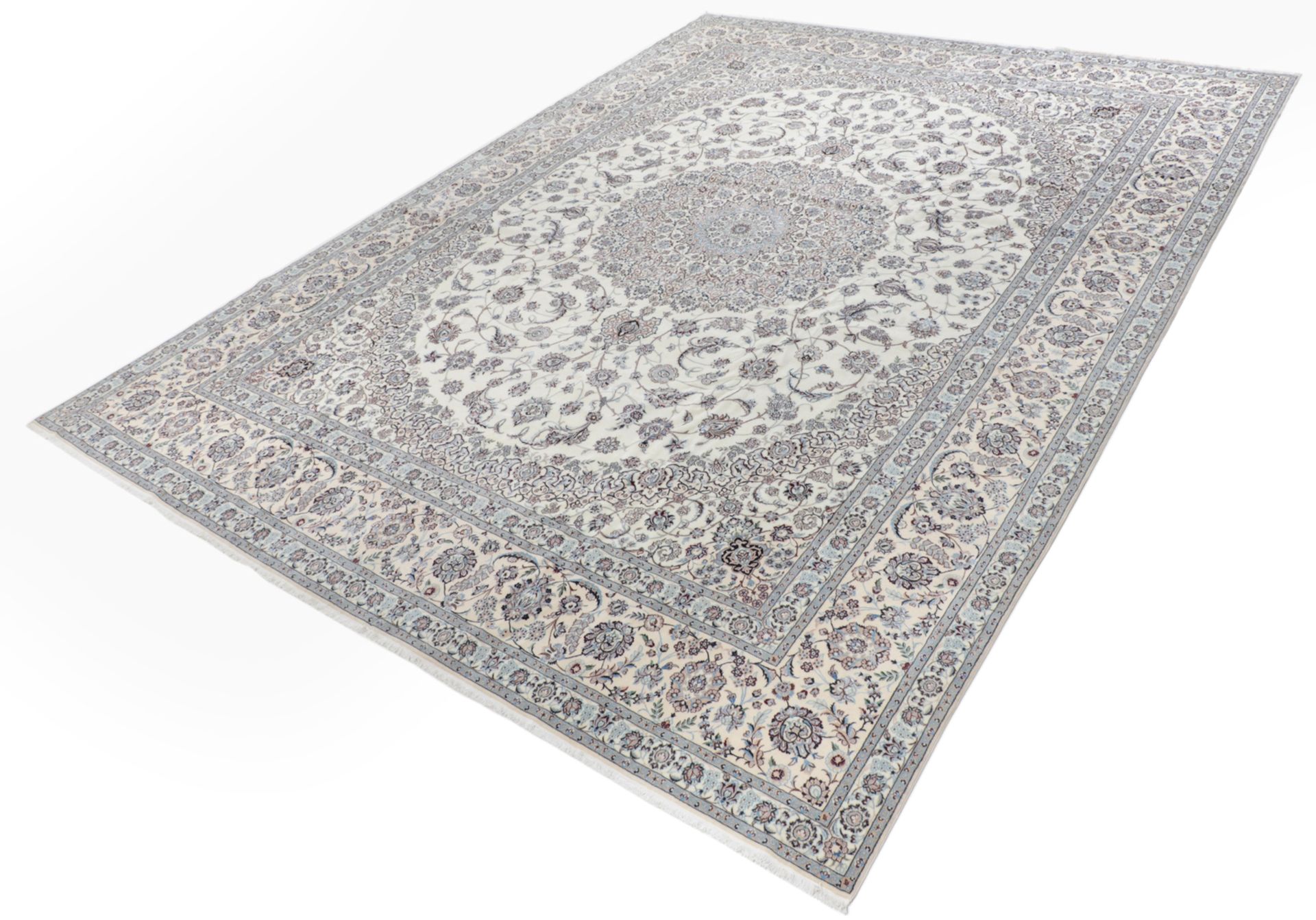 Nain Persian Rug 353 × 480 cm, Wool & Silk, hand-knotted