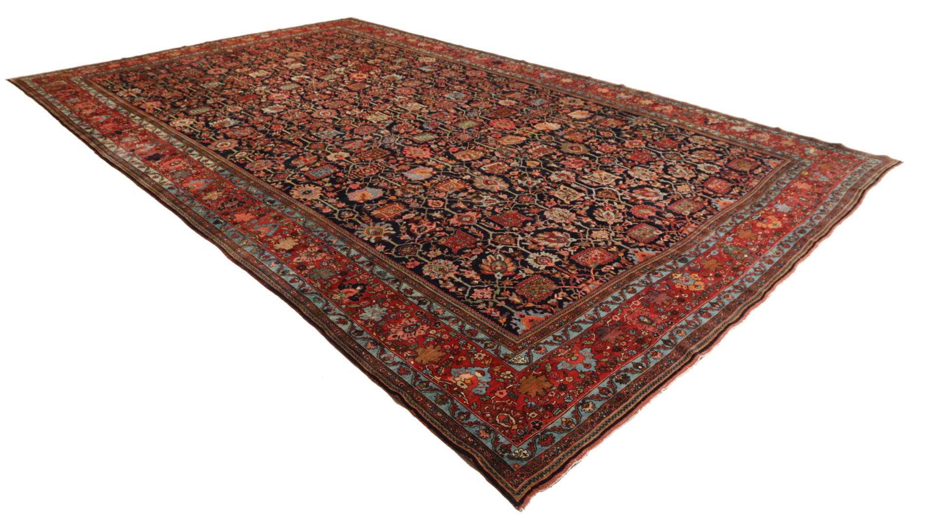Hand-Knotted Wool Bijar Persian Rug, 425 × 700 cm