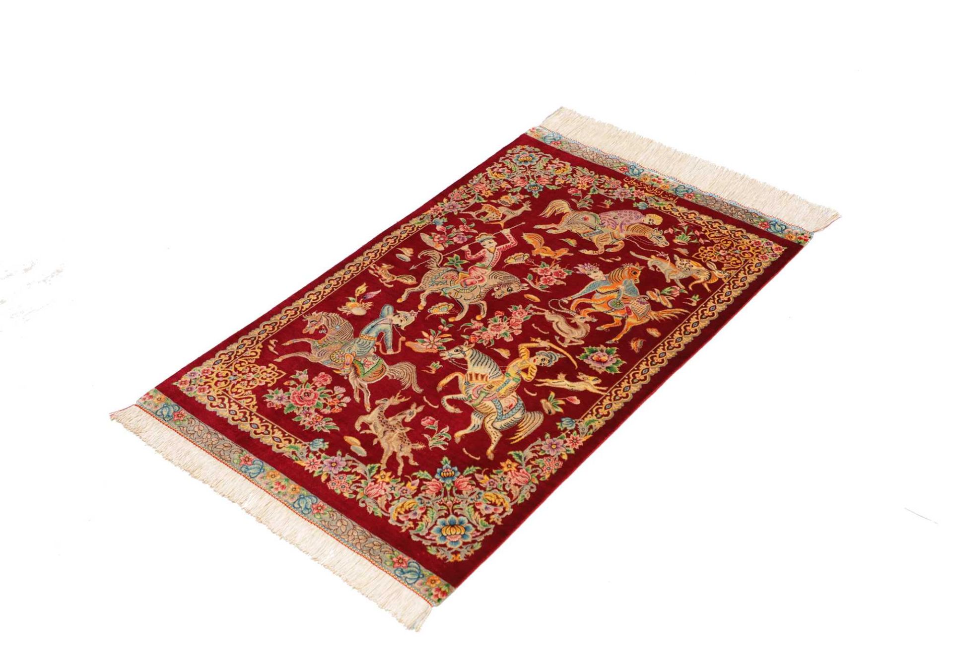 Qom Persian Rug 61 × 94 cm, Silk, hand-knotted