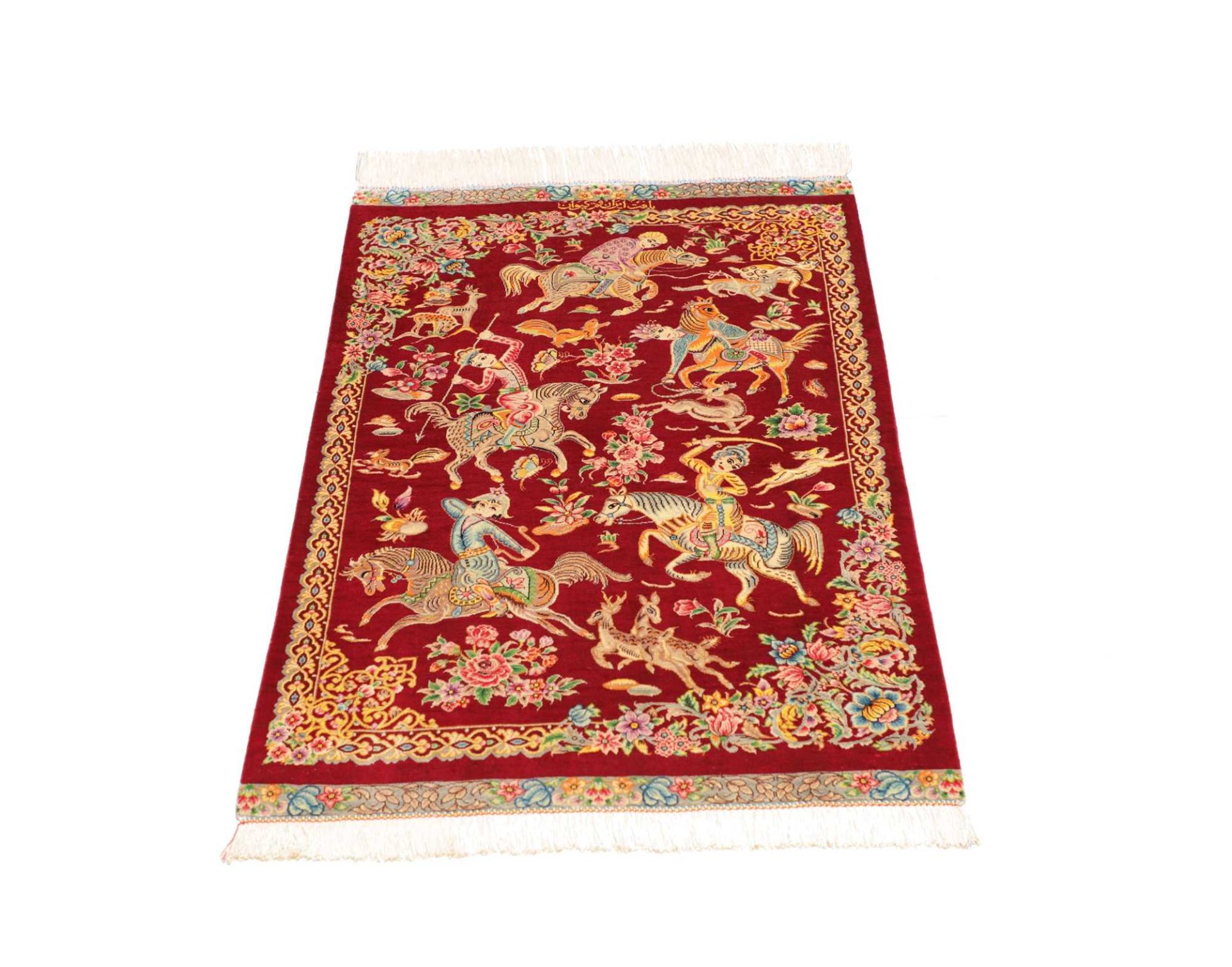 Qom Persian Rug 61 × 94 cm, Silk, hand-knotted
