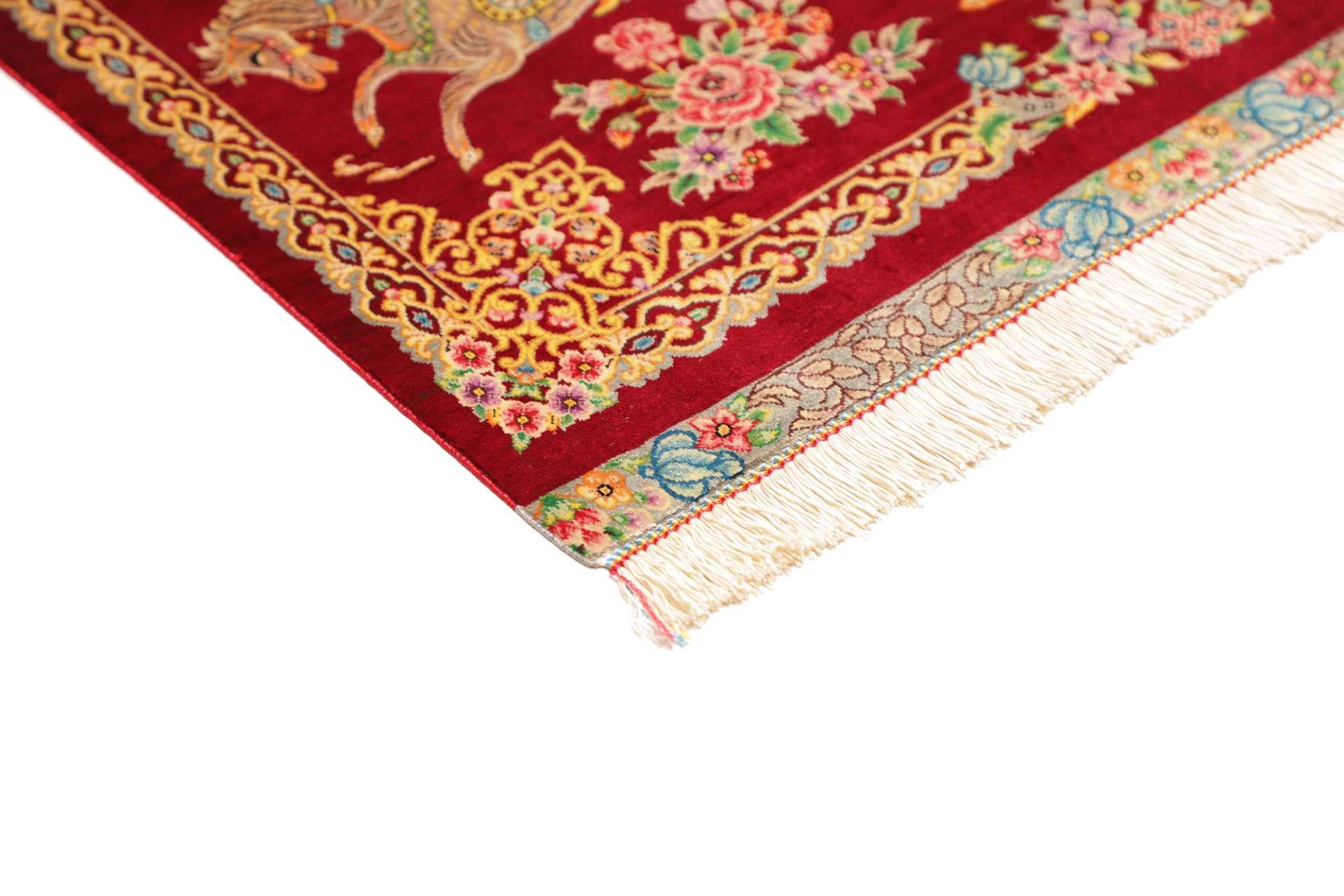 Qom Persian Rug 61 × 94 cm, Silk, hand-knotted