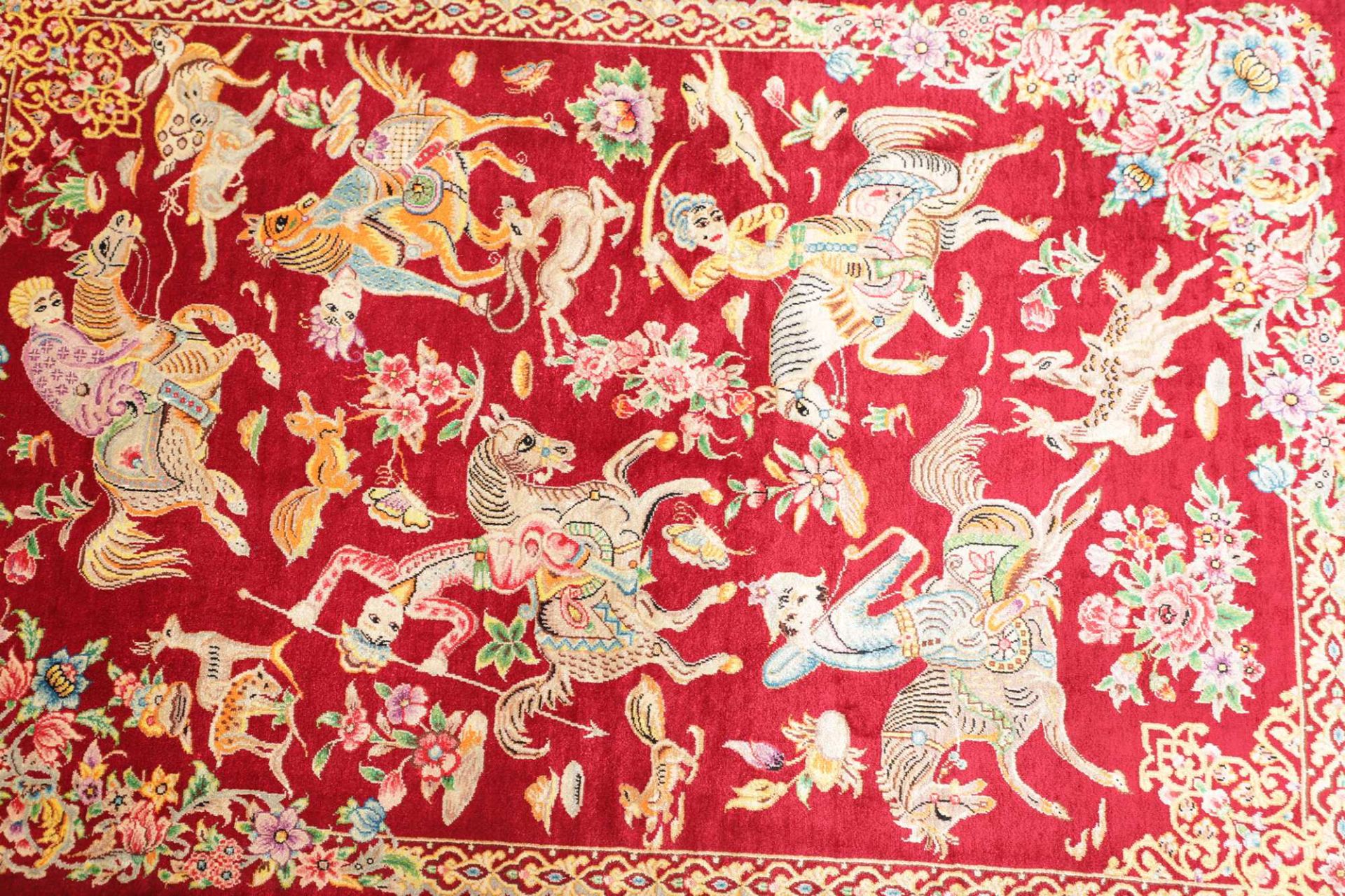 Qom Persian Rug 61 × 94 cm, Silk, hand-knotted
