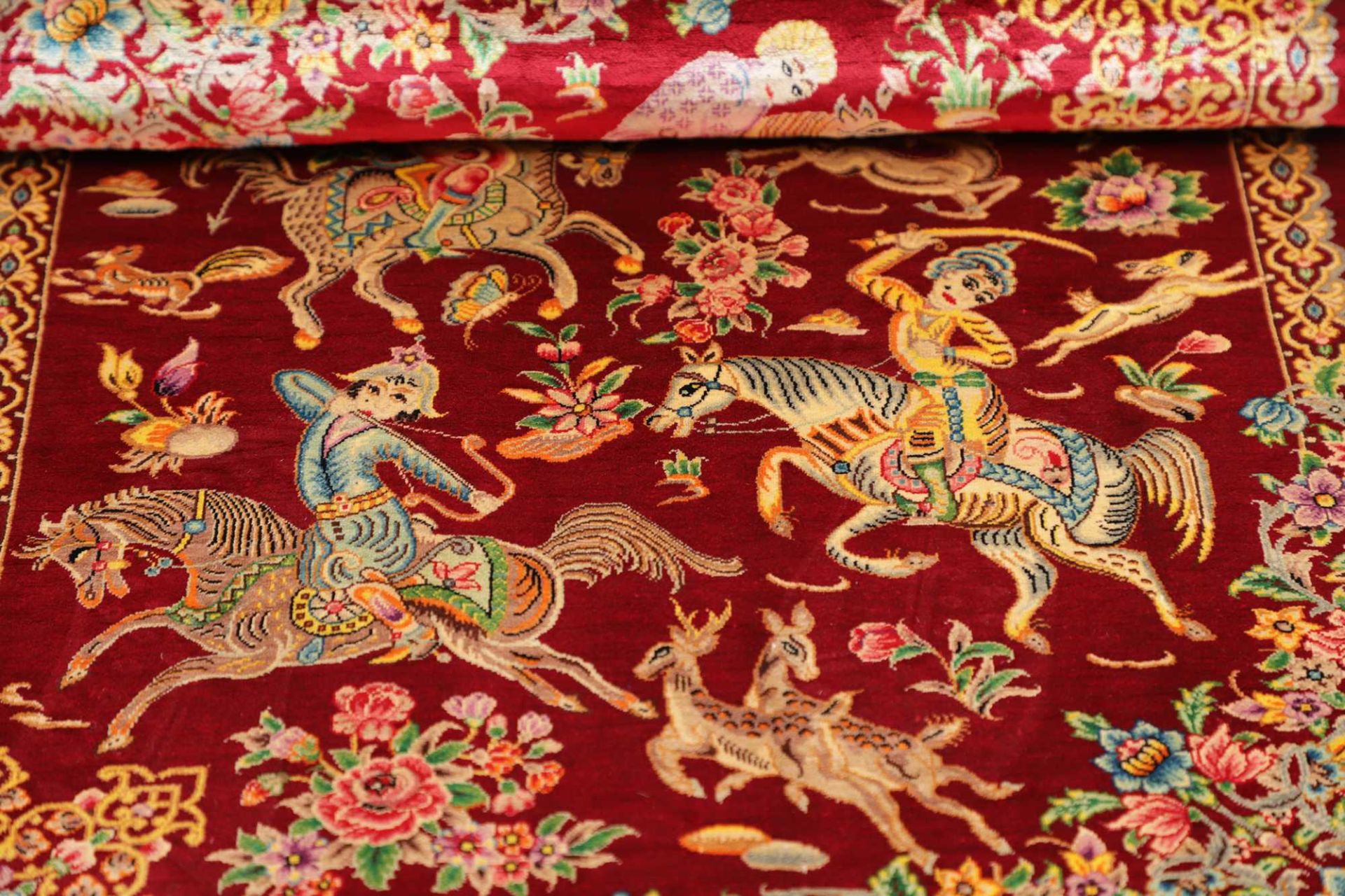 Qom Persian Rug 61 × 94 cm, Silk, hand-knotted