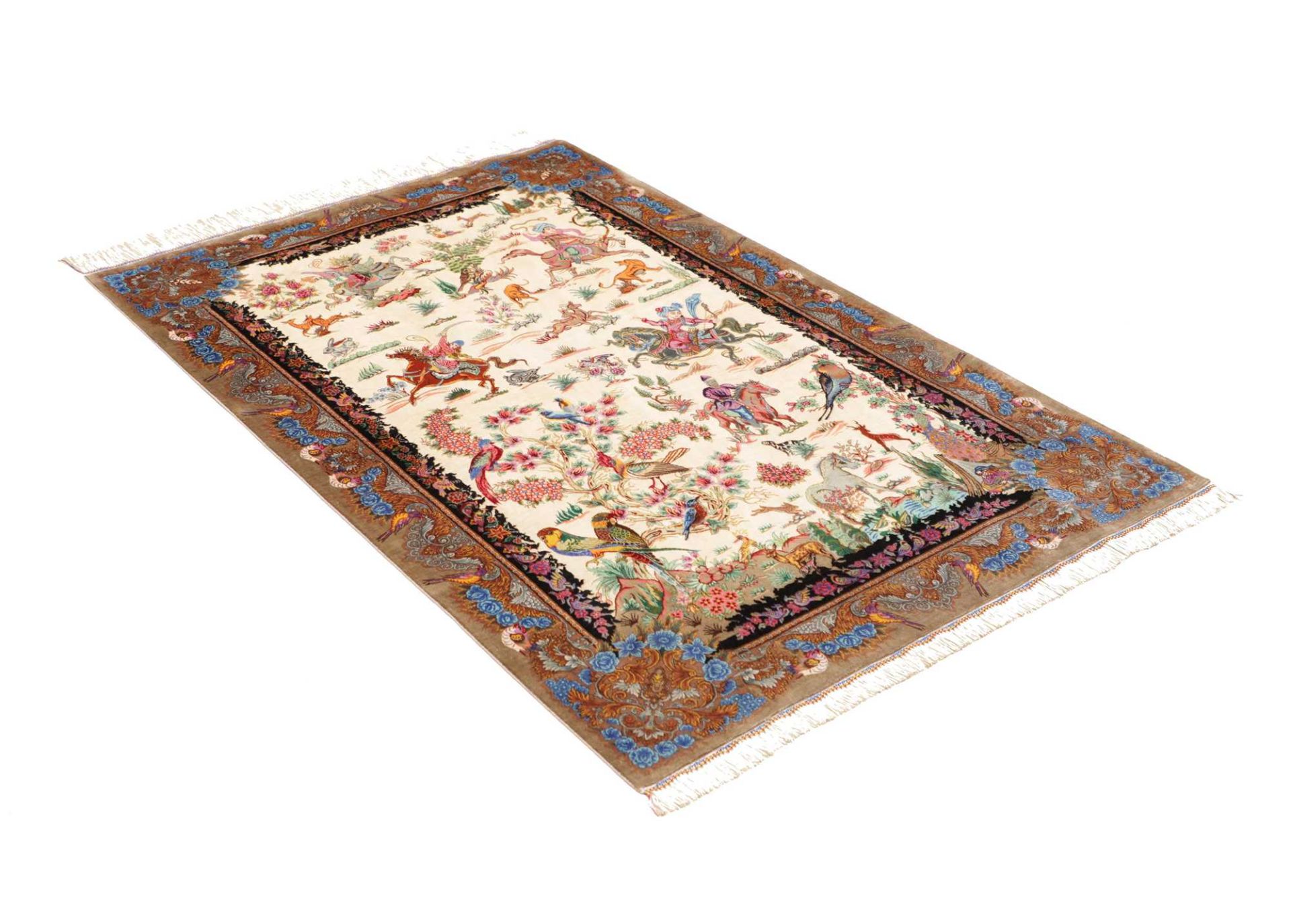 Qom Persian Rug 101 × 149 cm, Silk, hand-knotted