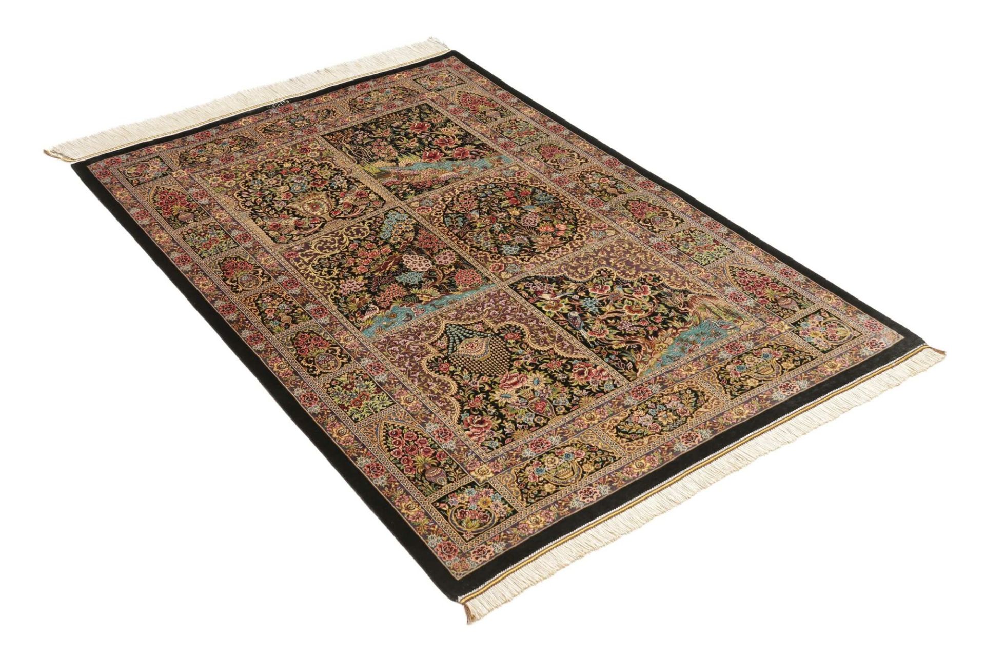 Qom Persian Rug 101 × 148 cm, Silk, hand-knotted