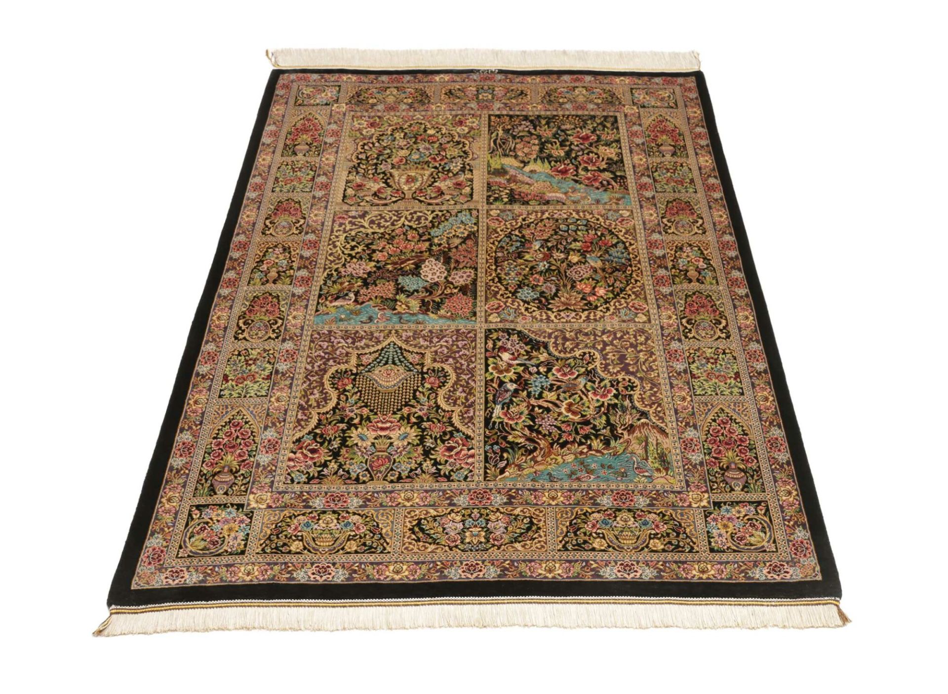 Qom Persian Rug 101 × 148 cm, Silk, hand-knotted