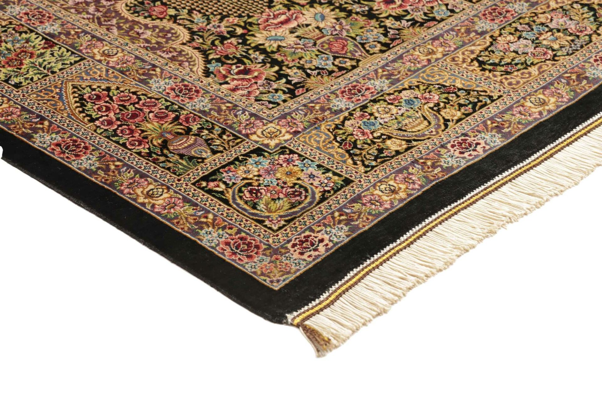 Qom Persian Rug 101 × 148 cm, Silk, hand-knotted