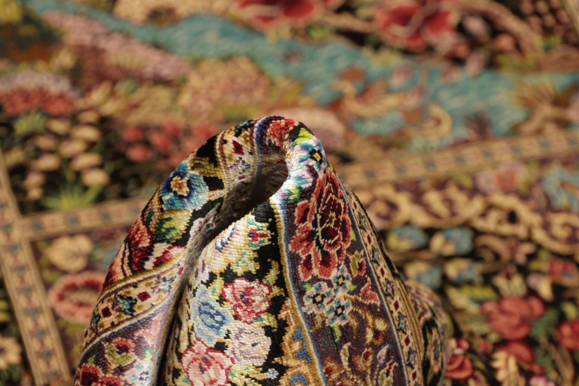 Qom Persian Rug 101 × 148 cm, Silk, hand-knotted